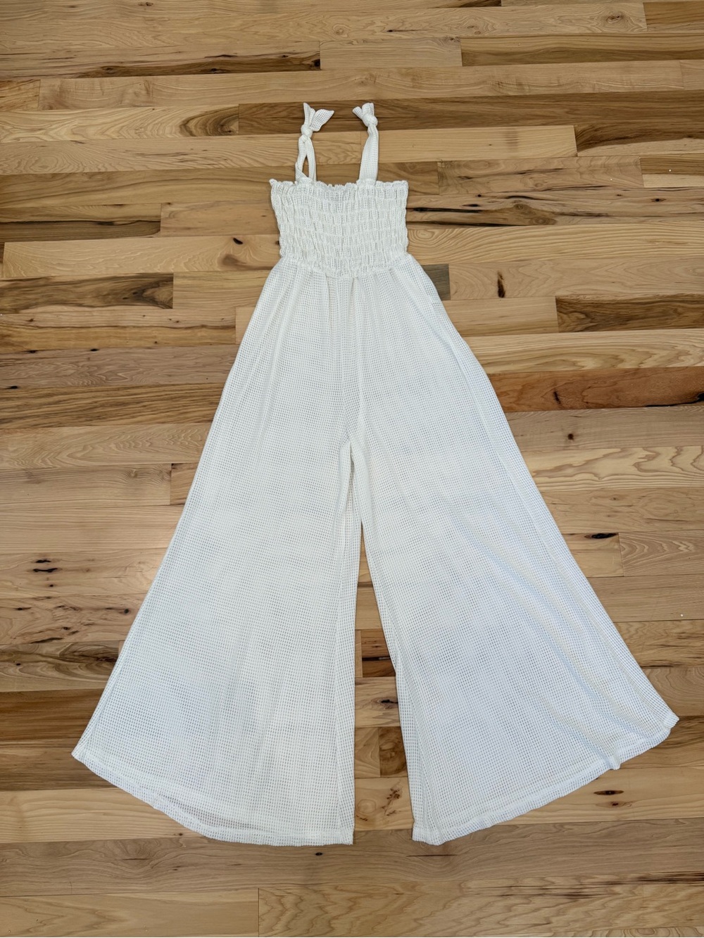 VENUS White Smocked Wide-Leg Women’s Bathing Suit Coverup